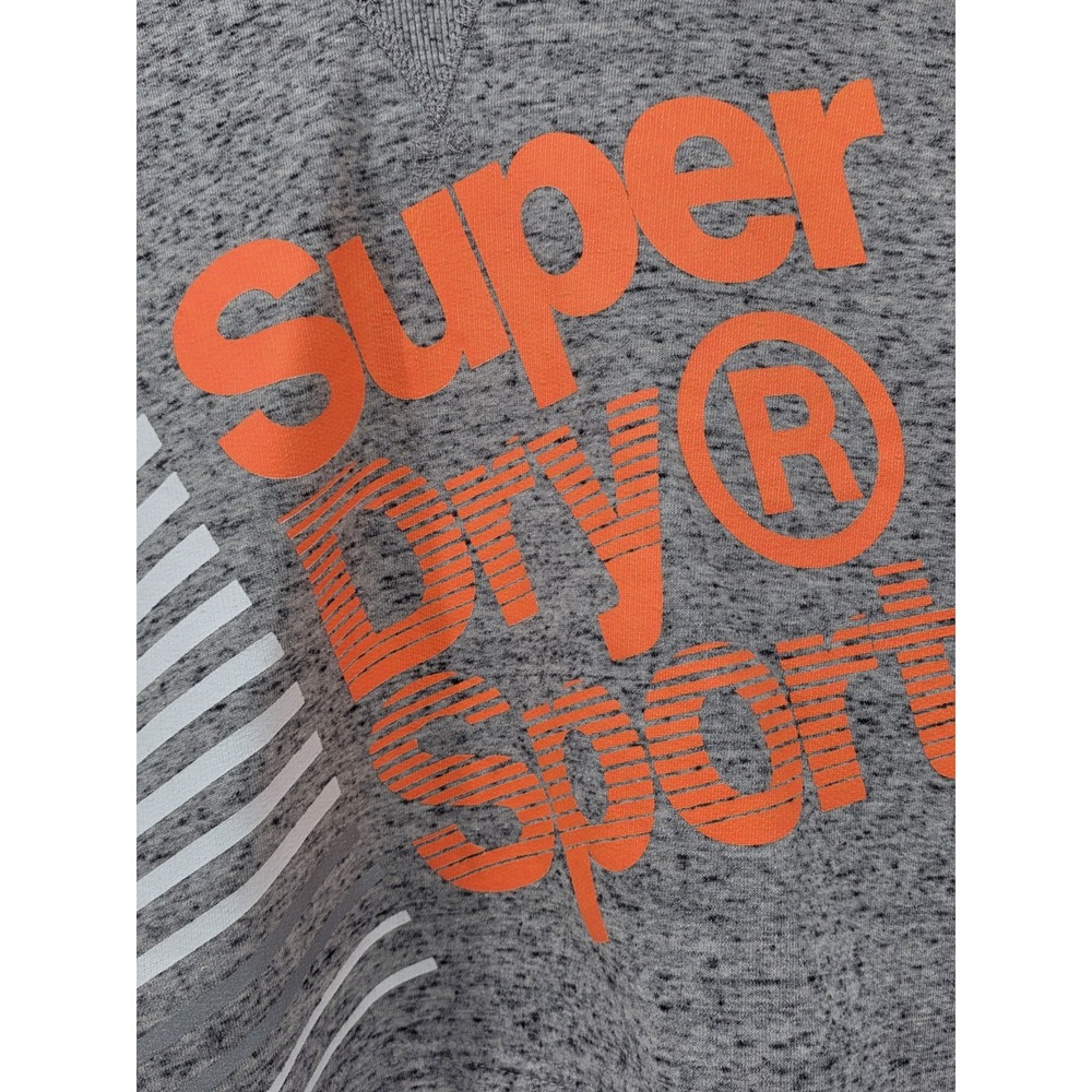 Super Dry Sport Cropped Raglan Sleeve Orange Grey Women's Size Large